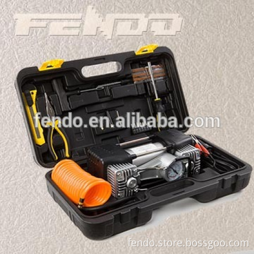 car repair tool kit with air compressor for emergency